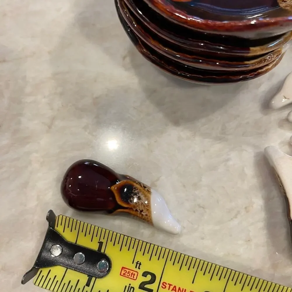 Vintage pottery Japanese fish shaped dishes and chopstick rests